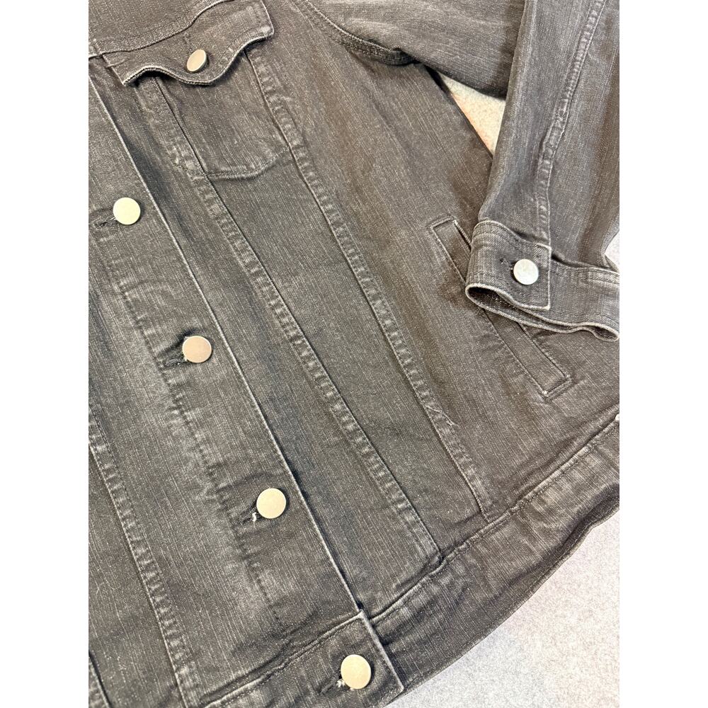 Official Harry Potter Hufflepuff Black Denim Jacket Large Women's Spellout - Picture 7 of 7